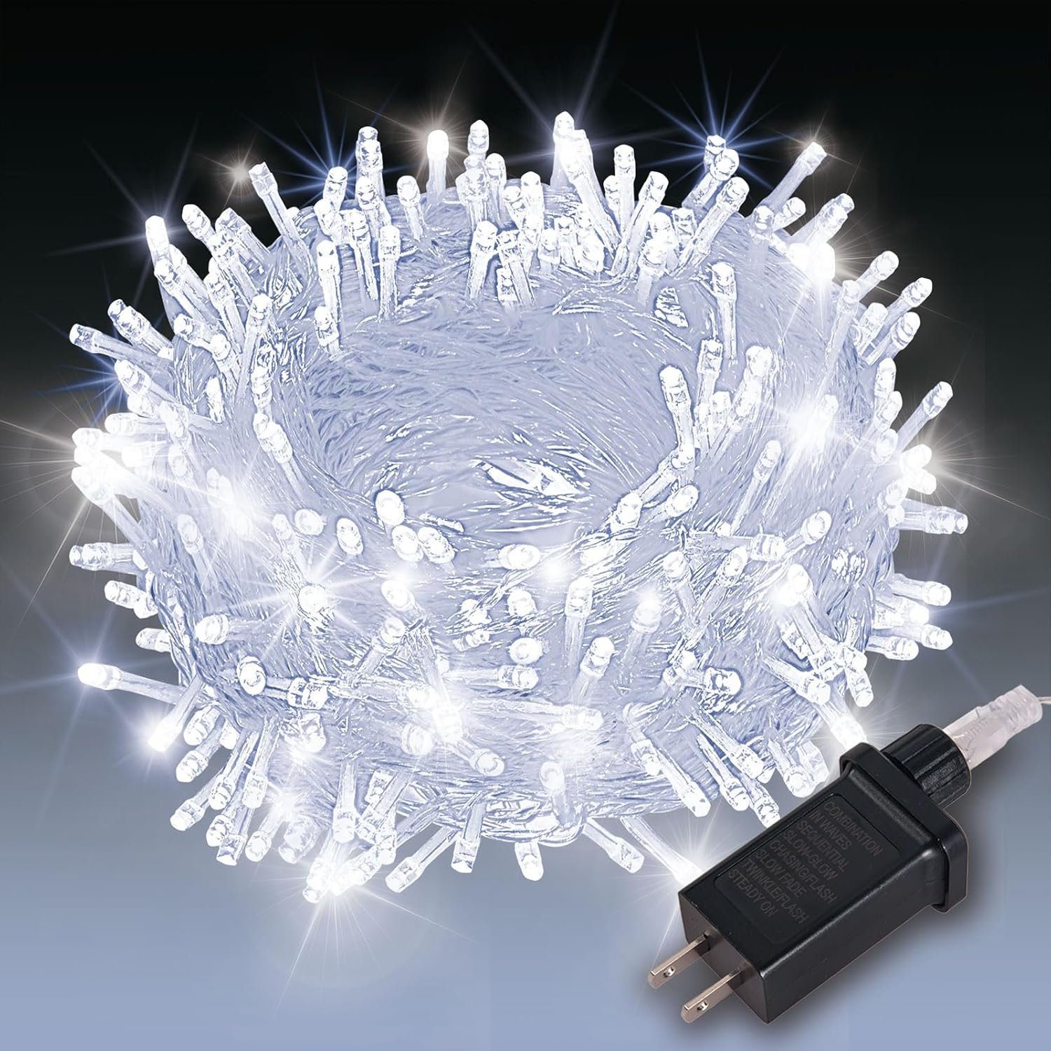100-LED Cool White Plug-In String Lights