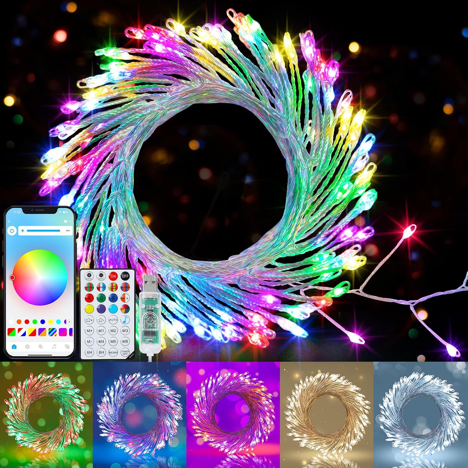 120 LED Cluster Fairy Lights