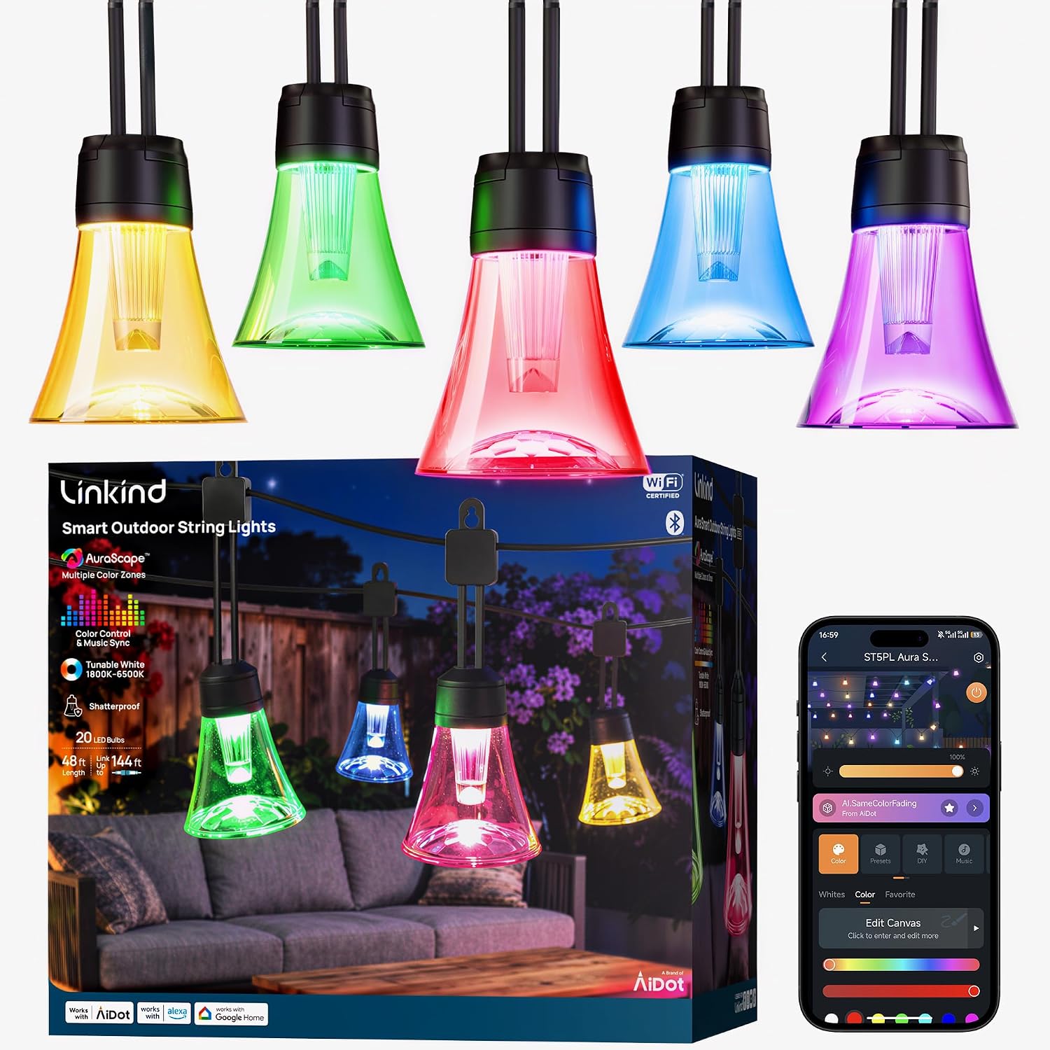 48 ft LED Outdoor String Lights