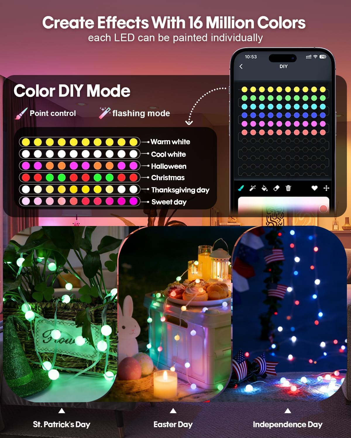 Colour Changing Globe String Lights - Image 3