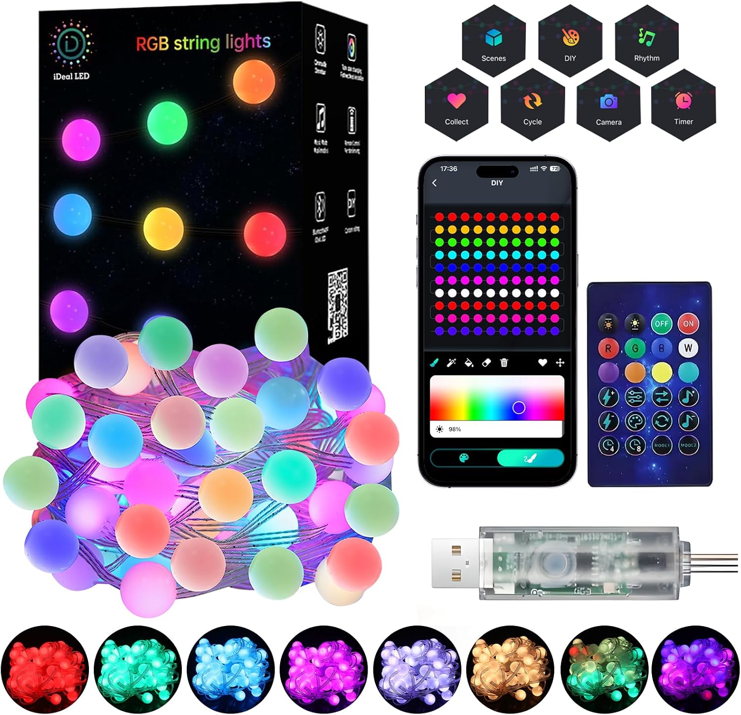 Colour Changing Globe String Lights