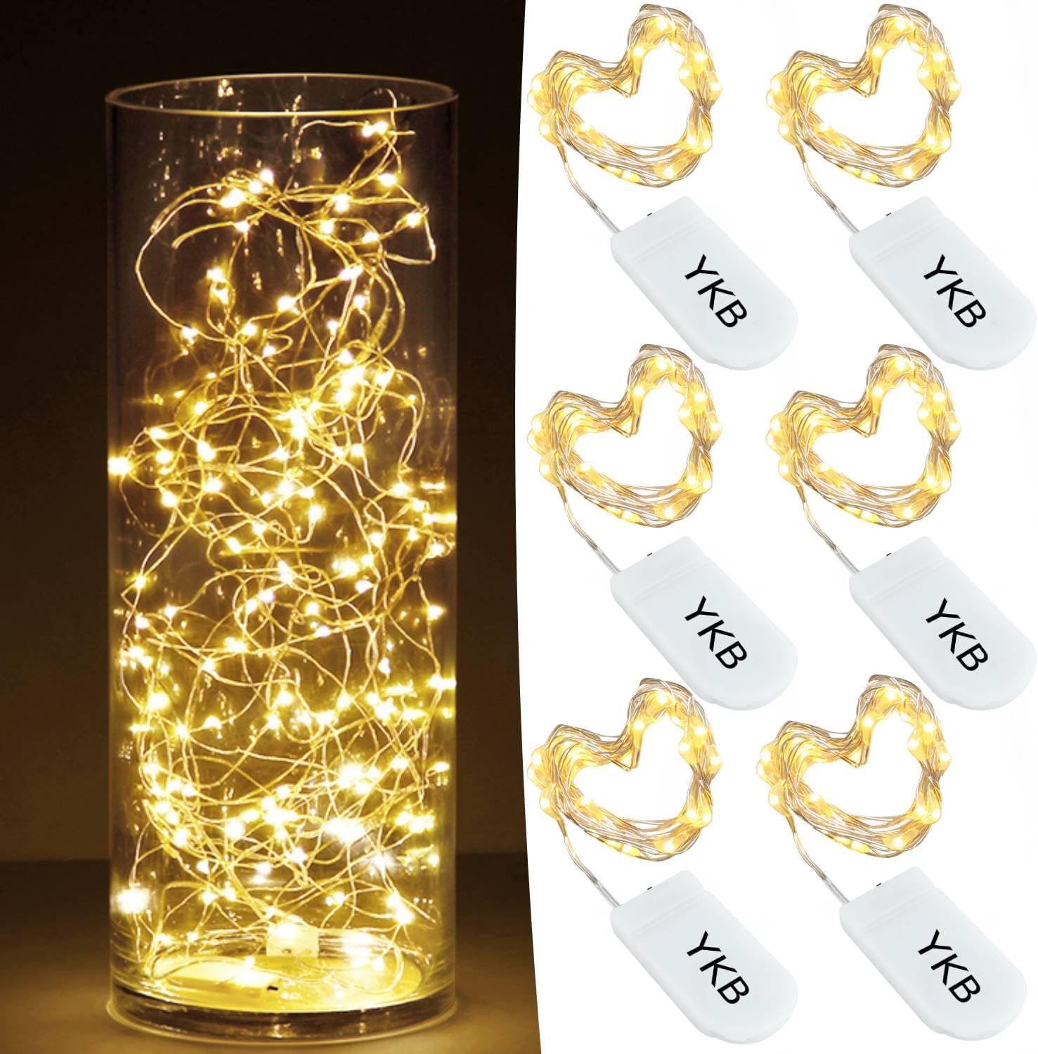 6-Pack Copper Wire LED Micro Fairy Lights